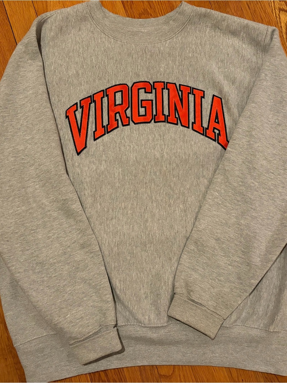 UVA Crewneck Sweatshirt - Gray with Virginia Orange Lettering